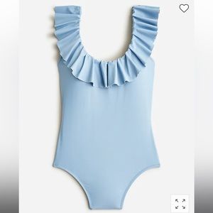 NWT J Crew ruffle scoopback swimsuit, blue mist